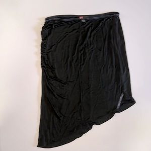 Diesel black rayon Jersey/denim trim skirt, size 30